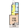 カナン喜多川 1Kの間取り
