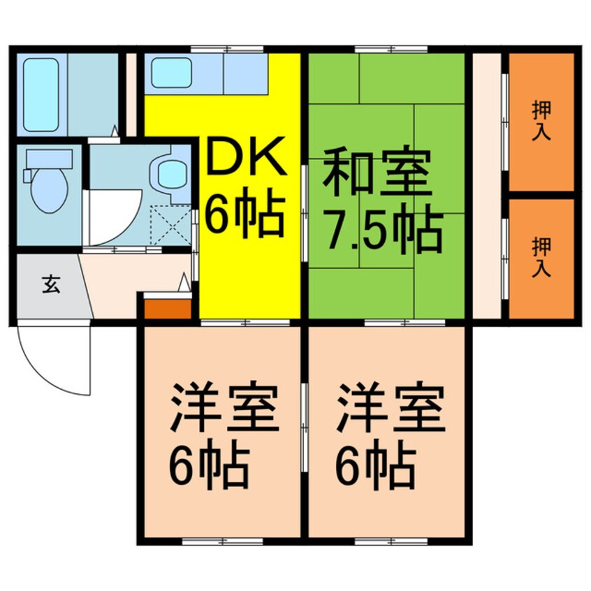 間取図 リバティー三津屋A棟