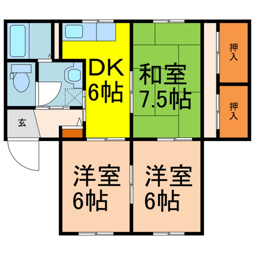 間取図 リバティー三津屋A棟