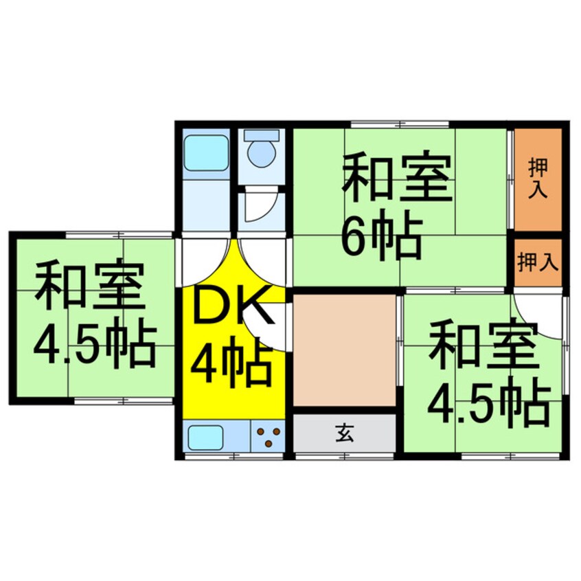 間取図 神拝甲599-1借家