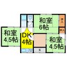 神拝甲599-1借家 3DKの間取り