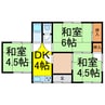 神拝甲599-1借家 3DKの間取り
