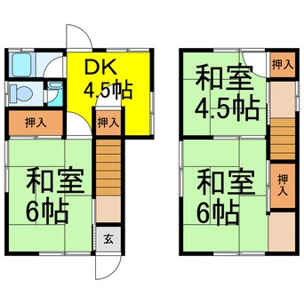 間取図 神拝甲599-1借家