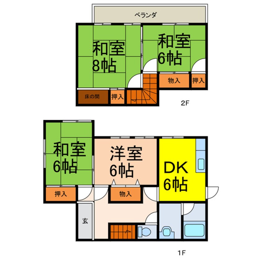 間取図 明神木182-25貸家