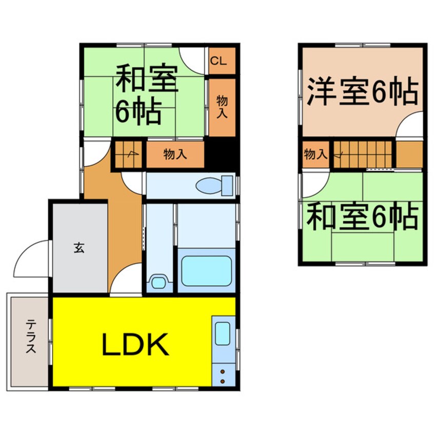 間取図 氷見丙418-4貸家