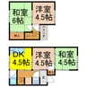 宇高貸家 4DKの間取り