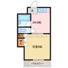 アーバンコート河内町 1DKの間取り