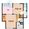 庄内町4丁目2-21貸家 2DKの間取り