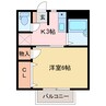 ドミール・ルシパー 1Kの間取り