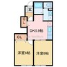 サニーミニヨンハウス 2DKの間取り