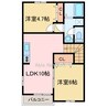 アヴァン・フォンテーヌ 2LDKの間取り