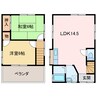 北内町四丁目4-25　貸家 2LDKの間取り