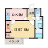 ロイヤルハイツ新田 1DKの間取り