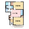 パシエンテ 2DKの間取り