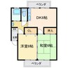 岡村アパート 2DKの間取り