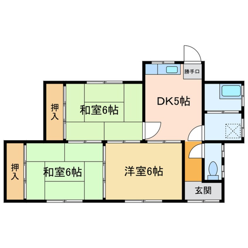 間取図 中村松木一丁目10番46号　貸家