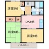 ファミール北内Ｂ 3DKの間取り