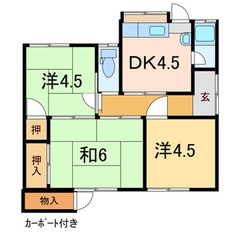 間取図 沢津町三丁目9-12貸家