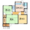 沢津町三丁目9-12貸家 3DKの間取り