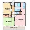 サンガーデンアケヒ 2LDKの間取り