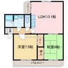 メゾン一忠 2LDKの間取り