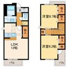 グレンデ・フレデリクス 2LDKの間取り