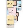ベルシェーネB 2DKの間取り