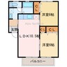 ハイブリッジ・セジュール 2LDKの間取り