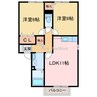 ビバーチェやまは奈 2LDKの間取り
