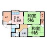 下泉町一丁目8-40貸家 2DKの間取り