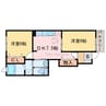 ブリーズヒル国領Ａ・Ｂ 2DKの間取り