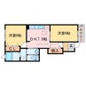 ブリーズヒル国領Ａ・Ｂ 2DKの間取り
