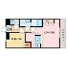 イーストリバー2 1LDKの間取り