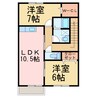 カンファート 2LDKの間取り