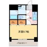 モンシェモア・Ⅱ 1Kの間取り