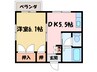 ワンズワン新須賀 1DKの間取り