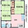 久保田町二丁目12-31貸家 3DKの間取り