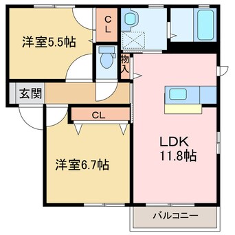 間取図 シャーメゾン垣生