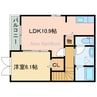 Ｕ・ｓｅｄｉｋ・ａｍｕ 1LDKの間取り