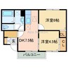 ウエスト・ワン 2DKの間取り