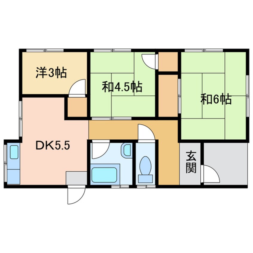 間取図 庄内町三丁目3-22貸家