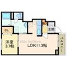 アルバカーサ桜木 1LDKの間取り