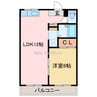 グラッドハウスⅠ・Ⅱ 1LDKの間取り