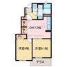 ネオタウン 2DKの間取り