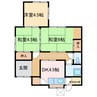 政枝町1-3-43貸家 3DKの間取り