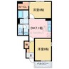 笑顔館 2DKの間取り