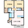 クレールメゾンC棟 2LDKの間取り