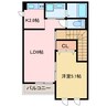 ロイヤルハイツこうち 1LDKの間取り