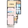 サンリットヴィラⅤ 1LDKの間取り