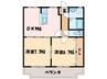 リアン田の上 2DKの間取り